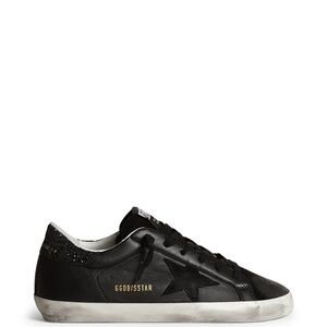 Golden Goose Black and Silver Glitter Sneakers